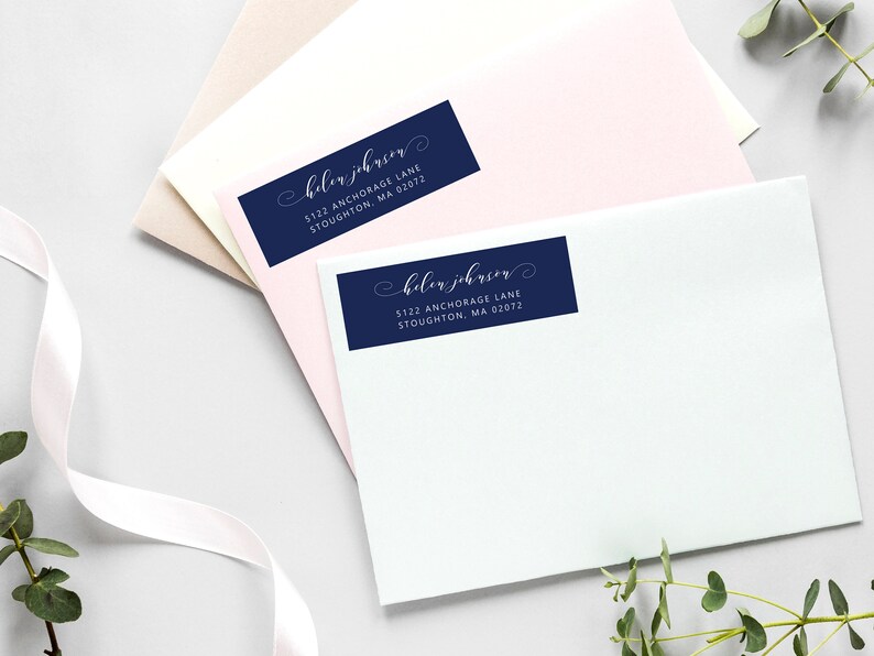 Navy Return Address Labels Personalized Address Labels Etsy