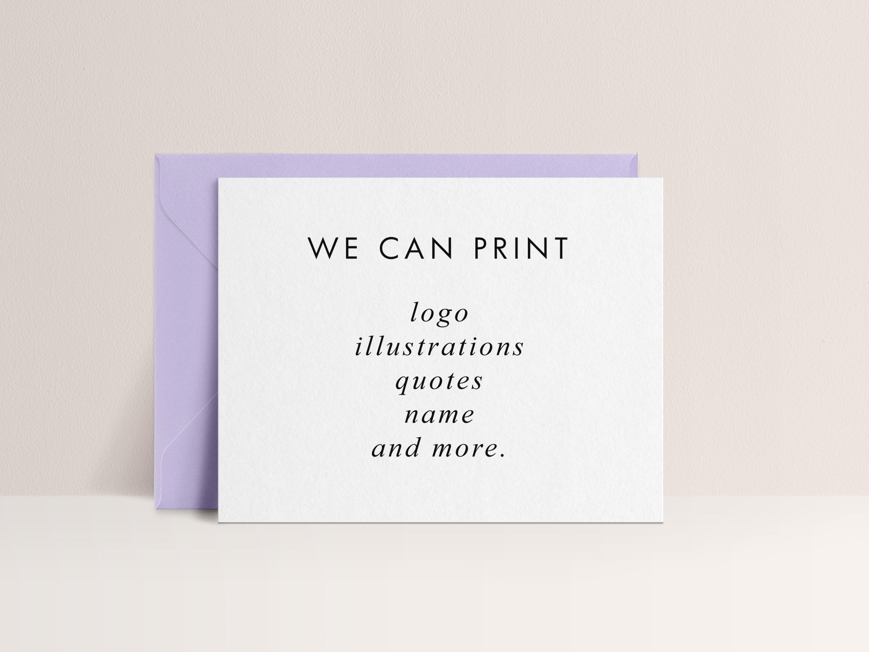 Note Card Signage Custom Note Cards With Envelopes, Logo Notecards, Sold in Sets of 10 - Etsy