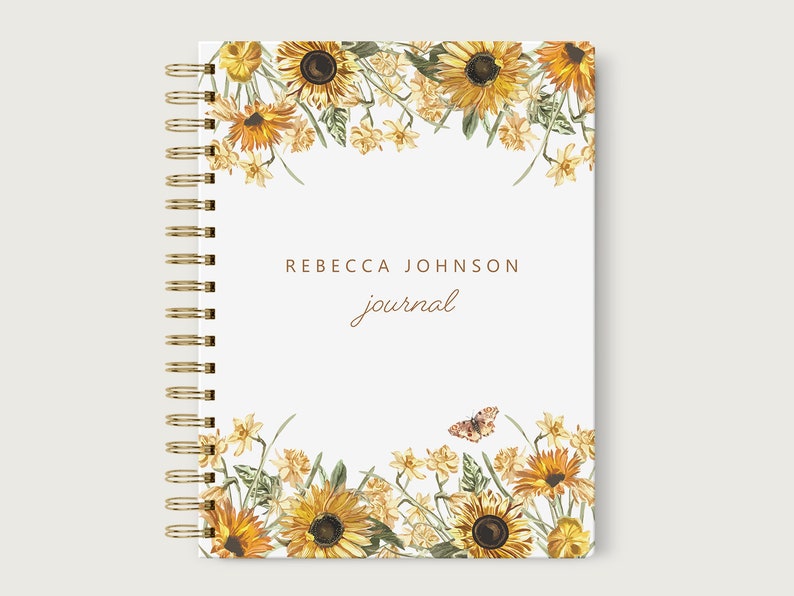 Sunflower Notebook Sunflower Book Cover Sunflower Journal Etsy