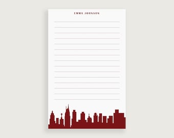 Nashville Tennessee Skyline Notepad, Tennessee Gifts, Tennessee Gift Ideas, Personalized Notepad, Design #124