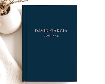 Personalized Journal for Men, Custom Name Notebook, Minimalist Hardcover Diary or Writing Journal Gift for Him | 5.5 x 7.5 inches | HJ010