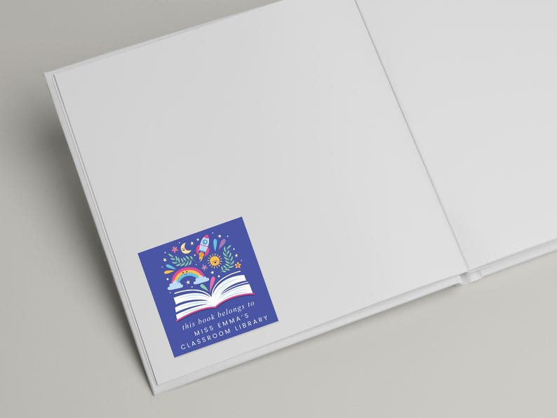 Personalized Bookplate Stickers, Custom Classroom Library Labels for ...