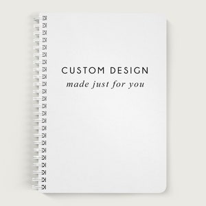 Custom Notebook with Logo, Custom Notebook Cover, Lined or Unlined Spiral Soft Cover Spiral Book