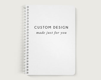 Custom Notebook with Logo, Custom Notebook Cover, Lined or Unlined Spiral Soft Cover Spiral Book