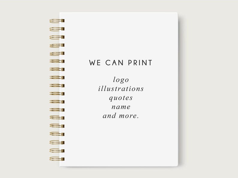 Personalized Hardcover Notebook Spiral, Lined Blank or Dotted Spiral Hardcover Notebook, 6.5 x 9 inches image 2