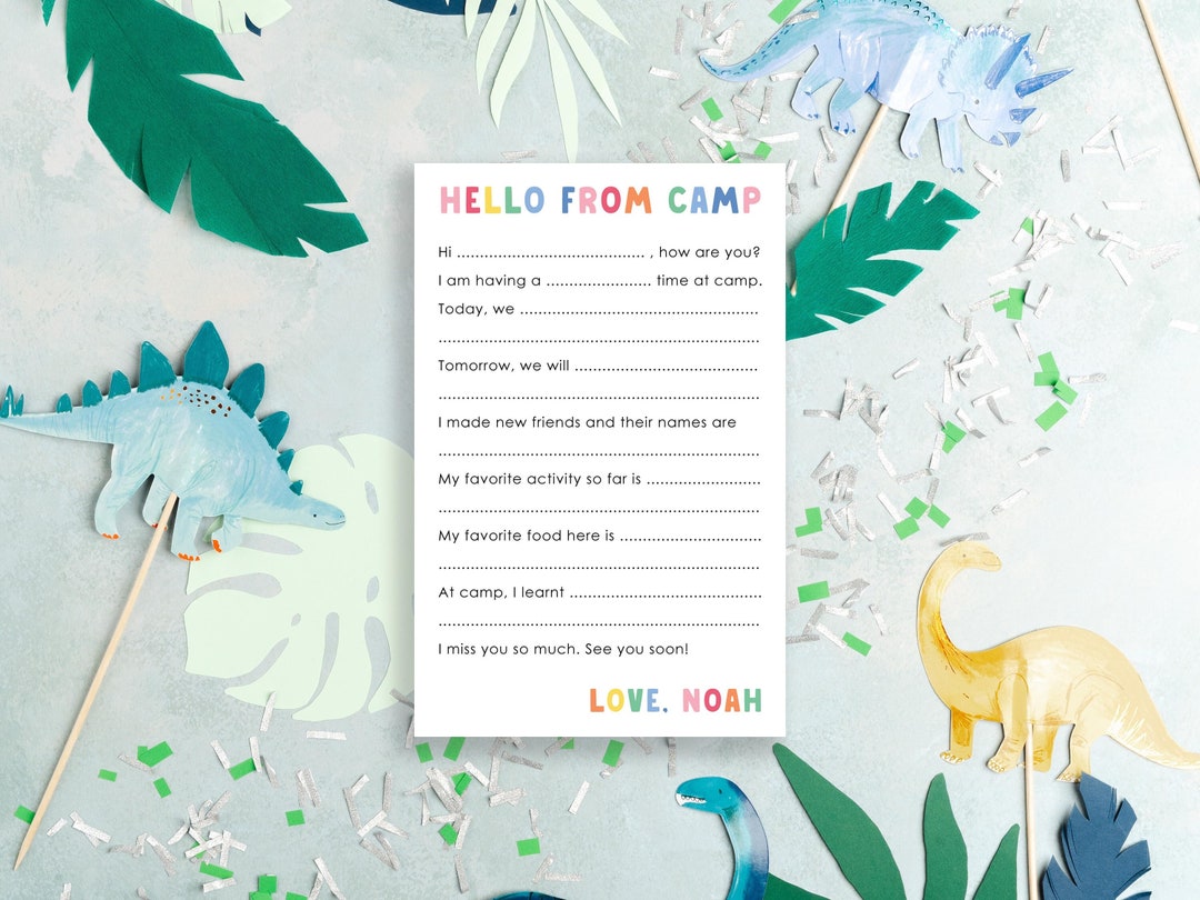 Fill In The Blank Camp Stationery