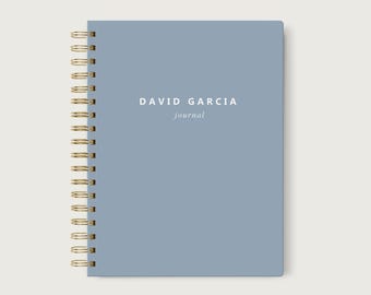 Personalized Dotted Journal Hard Cover, Lined Blank or Dotted Spiral Hardcover Notebook, Design #104