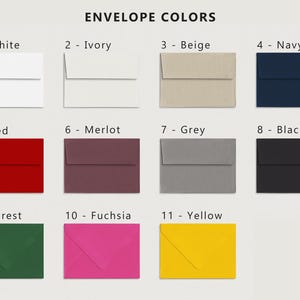 10 A2 Envelopes | A7 Envelopes | 5 x 7 inches Envelopes | Many Colors Available | Sold in a Set of 10 Envelopes