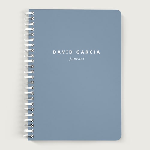 Personalized Notebook for Men Dusty Blue Journal No Lines Etsy
