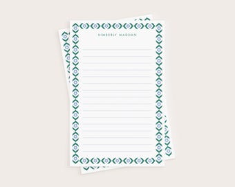 Blue Floral Personalized Tearaway Notepad