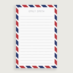 Airmail Stationary, Personalized Note Pads, Notepad Custom, Design #29