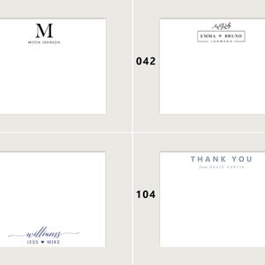 Custom Monogram Stationery Set, Personalized Minimal Flat Note Cards ...