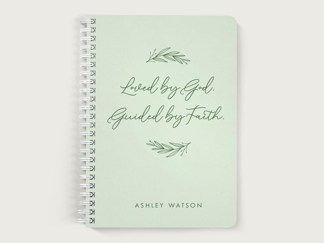 Devotinal Notebook Personalized Faith Journal, Christian Bible Study Notebook, Prayer ...