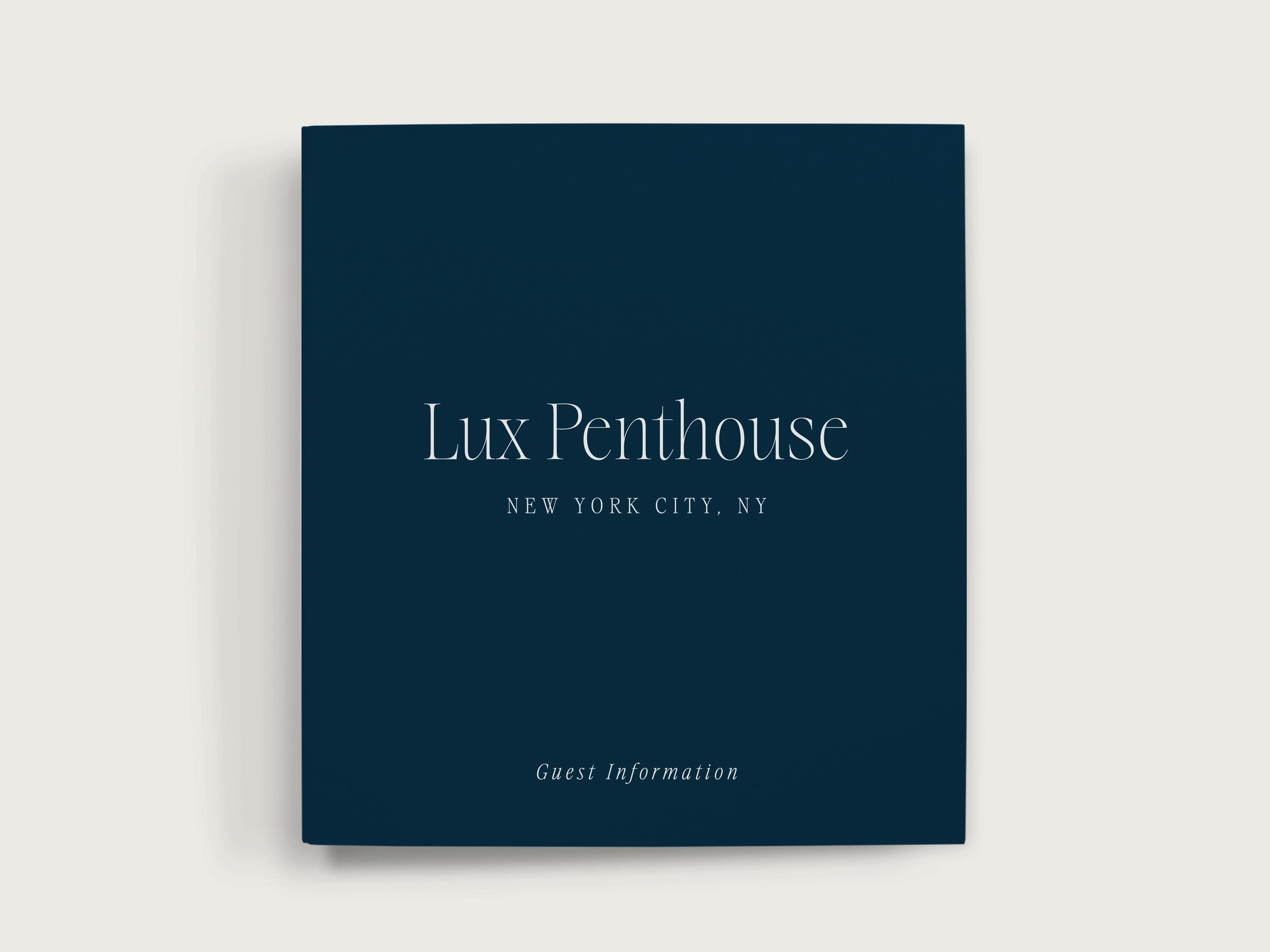 Navy Guest Information Binder, Personalized Airbnb Welcome Folder ...