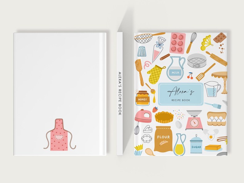 Personalized Large Recipe Book, Baking Journal Notebook, Custom Name ...