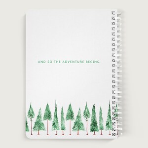 Personalized Journal for Him, Pine Tree Notebook Spiral, Lined or Unlined Spiral Soft Cover Spiral Book, Design #2 image 2