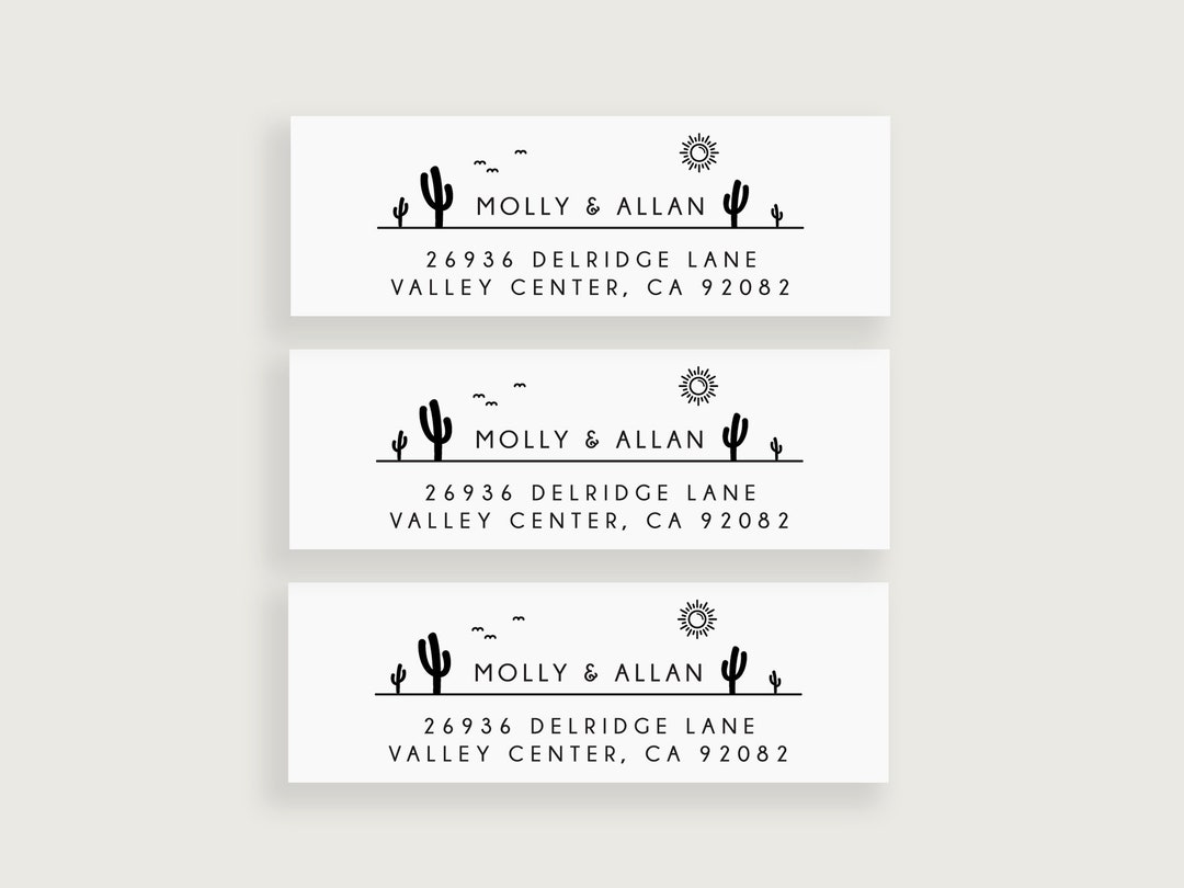 Cactus Address Labels Nature, Country Address Label, Custom Address