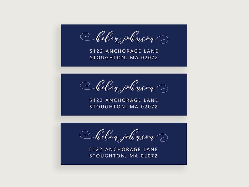 Navy Return Address Labels Personalized Address Labels Etsy
