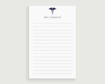 Personalized Doctor Note Pad, Nurse Notepad, White Coat Ceremony Gifts, Design #121