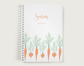 Personalized Recipe Book Spiral, Recipe Book Blank, Cooking Journal, Lined or Unlined Spiral Soft Cover Spiral Book, Design #114