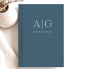 Personalized Monogram Journal, Custom Name Notebook for Men or Women, Minimalist Hardcover Diary or Writing Gift | 5.5 x 7.5 inches | HJ011