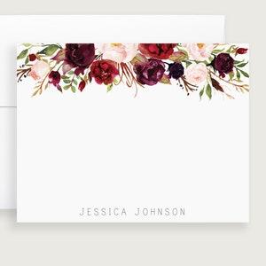 Floral Note Cards, Floral Stationary Set, Hostess Gift Ideas, Custom Note Cards, Sold in Sets of 10, Design #27