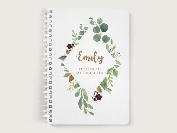 New Mom Journal, Letters to My Daughter Personalized Journal, Dear Daughter, Lined or Unlined Spiral Soft Cover Spiral Book, Design #95