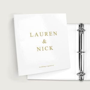 Wedding Organizer Binder Personalized | Custom Wedding Album | Color Choices Available | 3-Ring Binder 11.5 x 10.5 inches | Design BDW001
