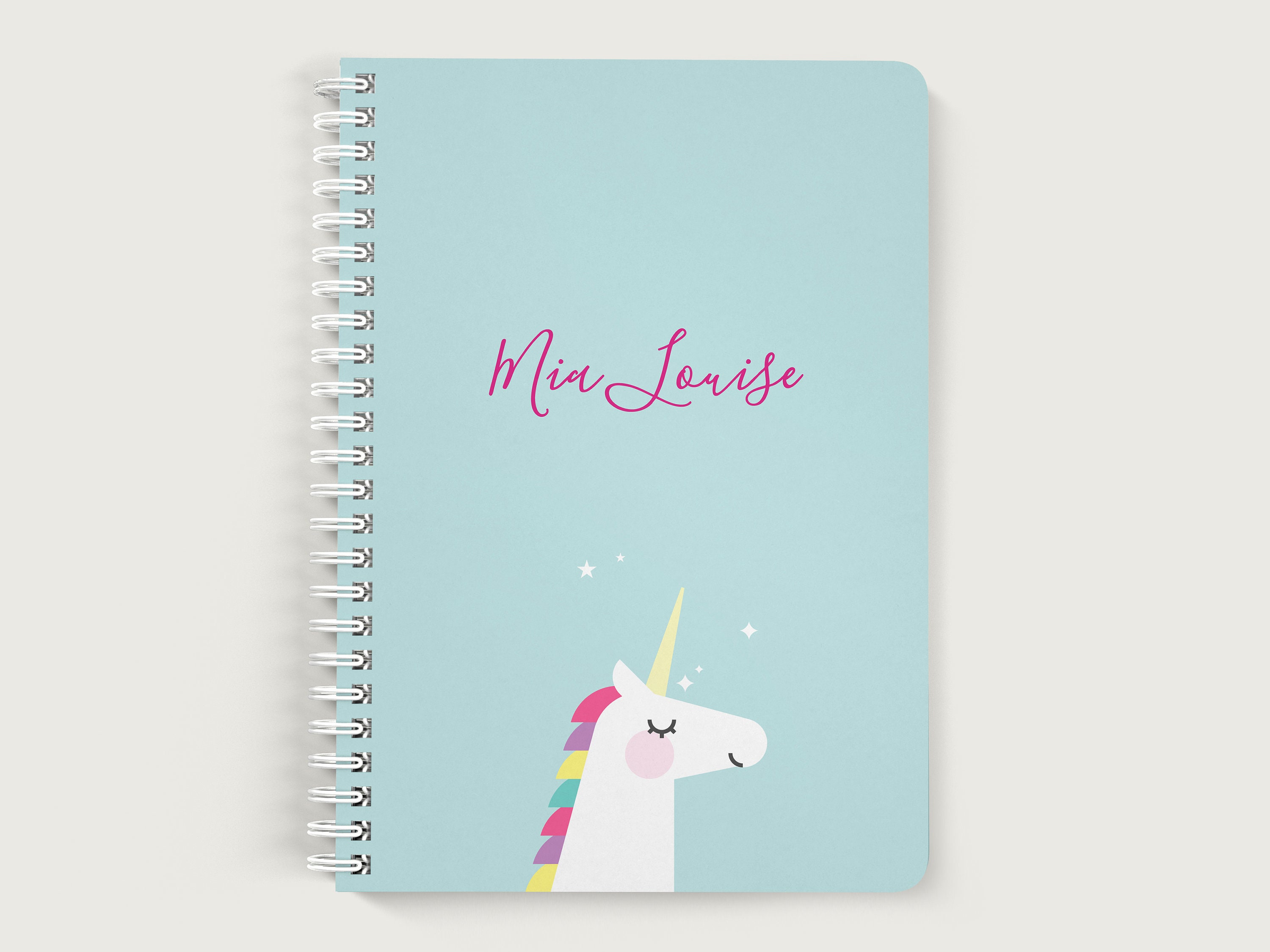 Personalized Notebook, Unicorn Sketchbook, Coil Bound, Write Stories,  Drawing Journal, Book for Kids or Teens, Customize With Name 