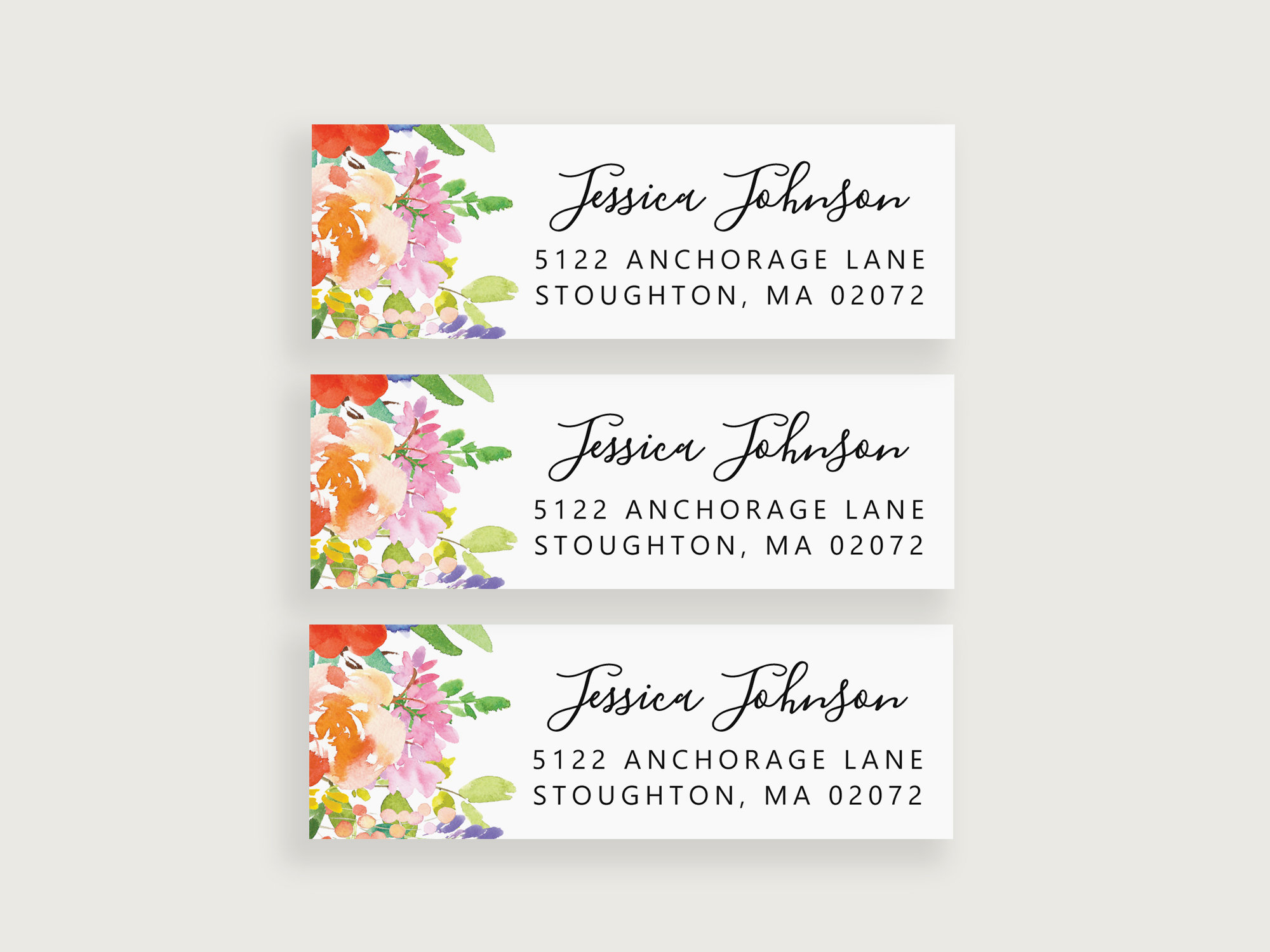 Personalized Address Labels Address Label Flower Floral Etsy UK