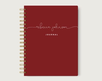 Personalized Hardcover Notebook Spiral, Lined Blank or Dotted Spiral Hardcover Notebook, Design #20