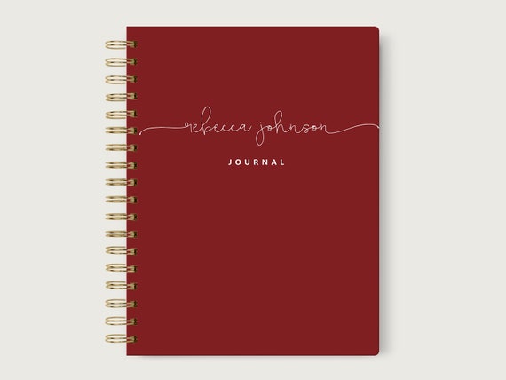 Personalized Hardcover Notebook Spiral, Lined Blank or Dotted Spiral Hardcover Notebook, Design #20