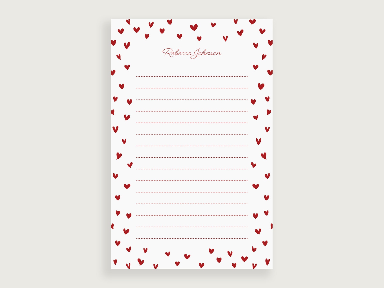 Hearts Notepad Heart Note Pad Valentines Notepad Lined Etsy Italia