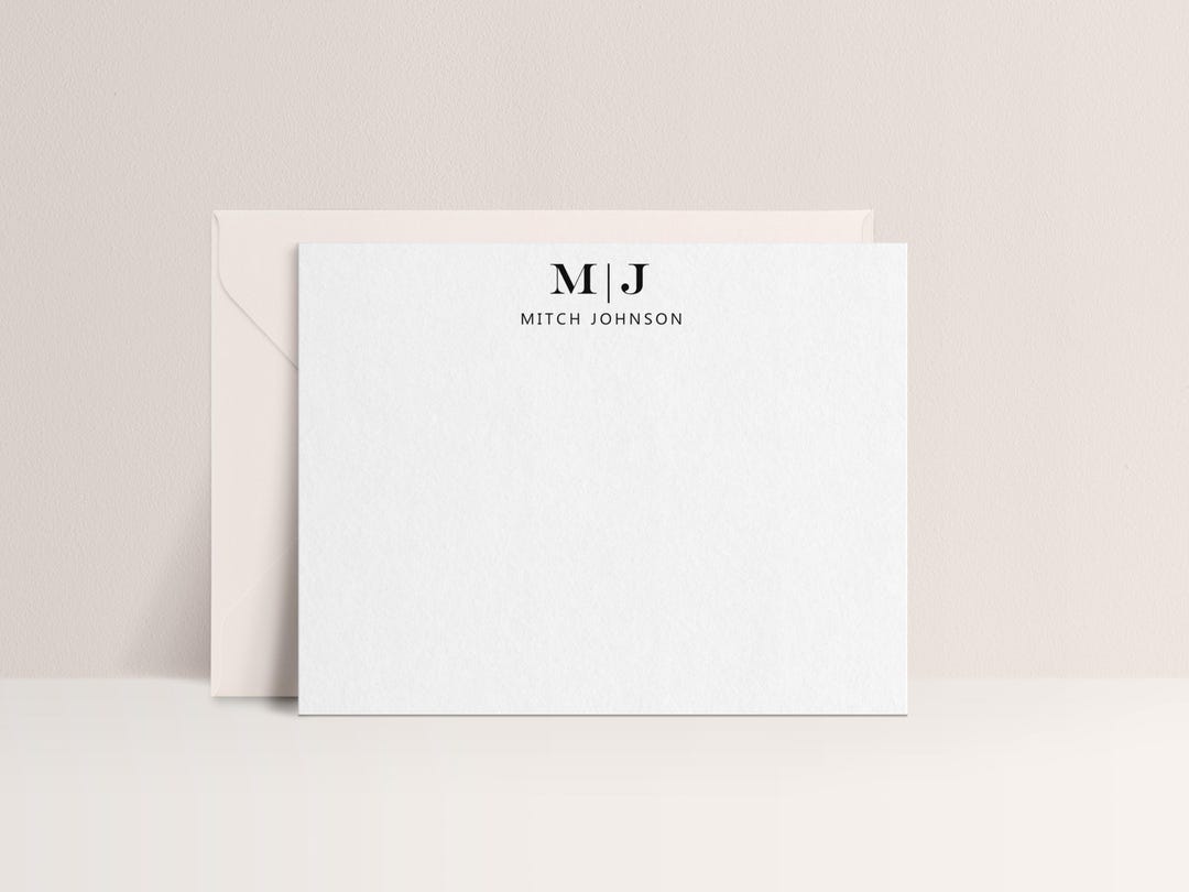 Personalized Monogram Stationery Set for Men, Professional Name Initial ...