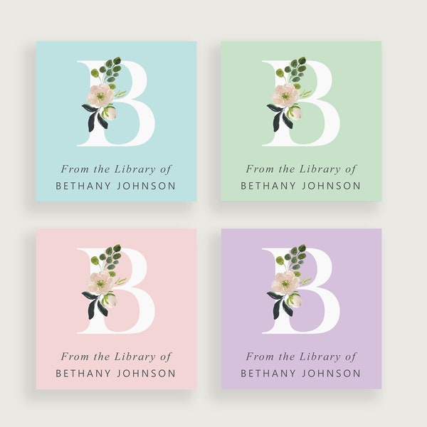 Personalized Monogram Bookplate Stickers | Bookplate Labels for Teachers | From the Classroom of | Design #110