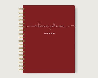 Personalized Hardcover Notebook Spiral, Lined Blank or Dotted Spiral Hardcover Notebook, Design #20
