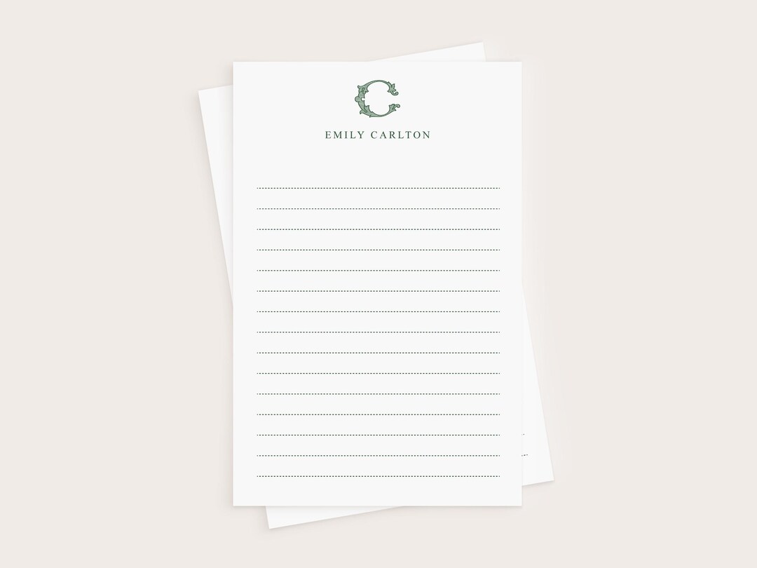 Personalized Monogram Notepad Custom Initial Writing Pad Elegant personalized-monogram-notepad-custom-initial-writing-pad-elegant