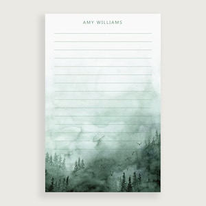 Personalized Notepad Man, Tree Stationary, Forest Stationery, Botanical Stationery Set, Design #72