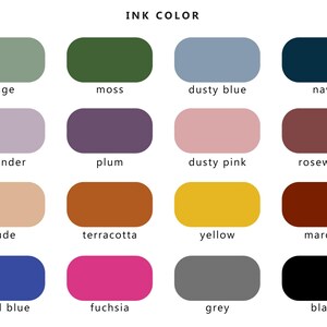 a color chart with different shades of ink