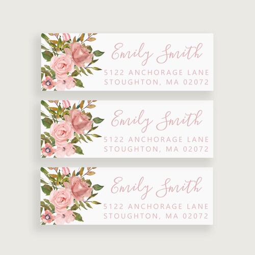 Flower Address Labels Stickers Floral Return Address Labels Etsy