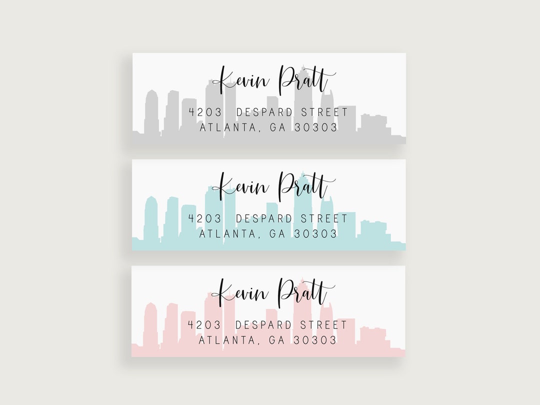 Atlanta Georgia Skyline Return Address Labels, Sticker Address Label ...