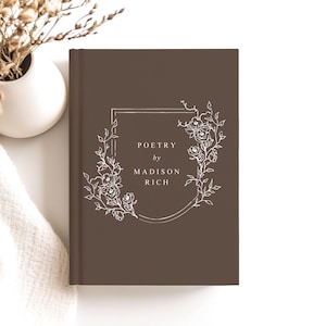 Personalized Poetry Journal | Poem Writing Book | Custom Poem Book | Book for Poet | Color Choices Available | 5.5 x 7.5 inches | SKU: HJ004