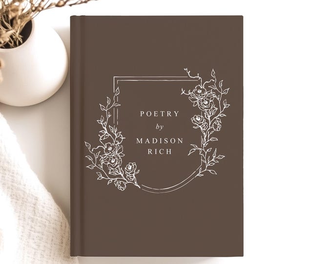 Personalized Poetry Journal | Poem Writing Book | Custom Poem Book | Book for Poet | Color Choices Available | 5.5 x 7.5 inches | SKU: HJ004