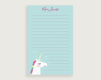 Children's Personalised Unicorn A5 Notebook School. Gift