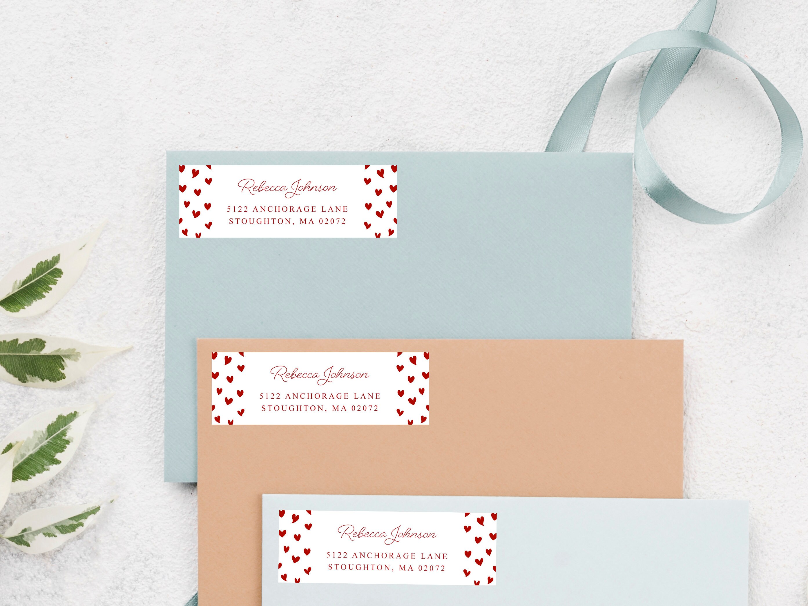 Address Labels Heart Heart Address Label, Valentines Address Labels, Hearts Address Stickers ...