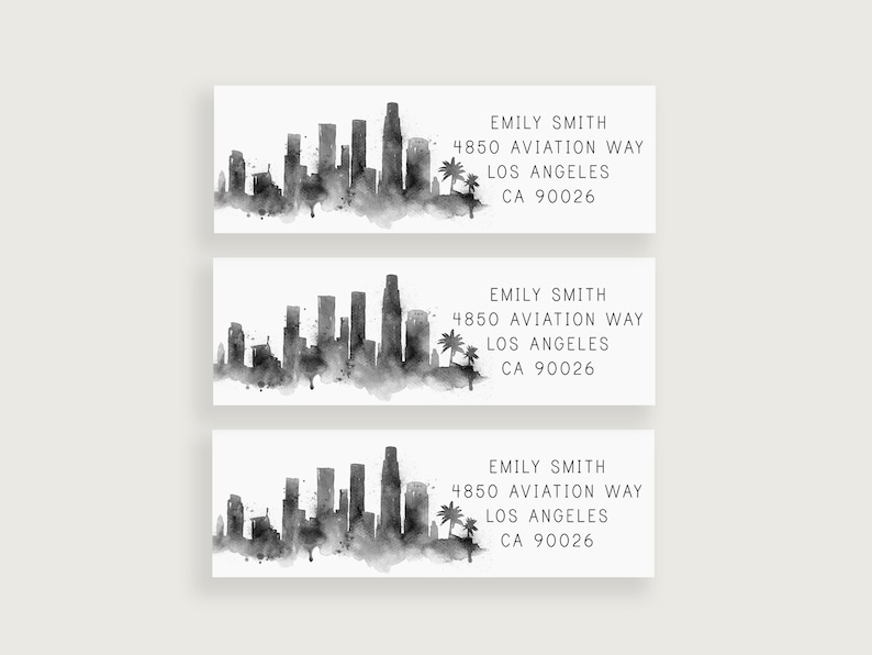 Los Angeles LA California Skyline Return Address Labels Etsy