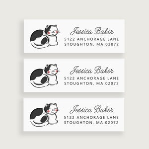 Cat Return Address Labels, Cat Address Labels Stickers, Custom Address Labels, Design #17
