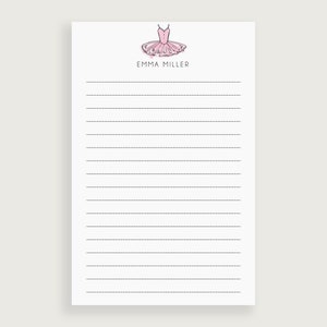 Personalized Notepad Ballerina, Stationery for Girls, Custom Stationary Girl, Design #89