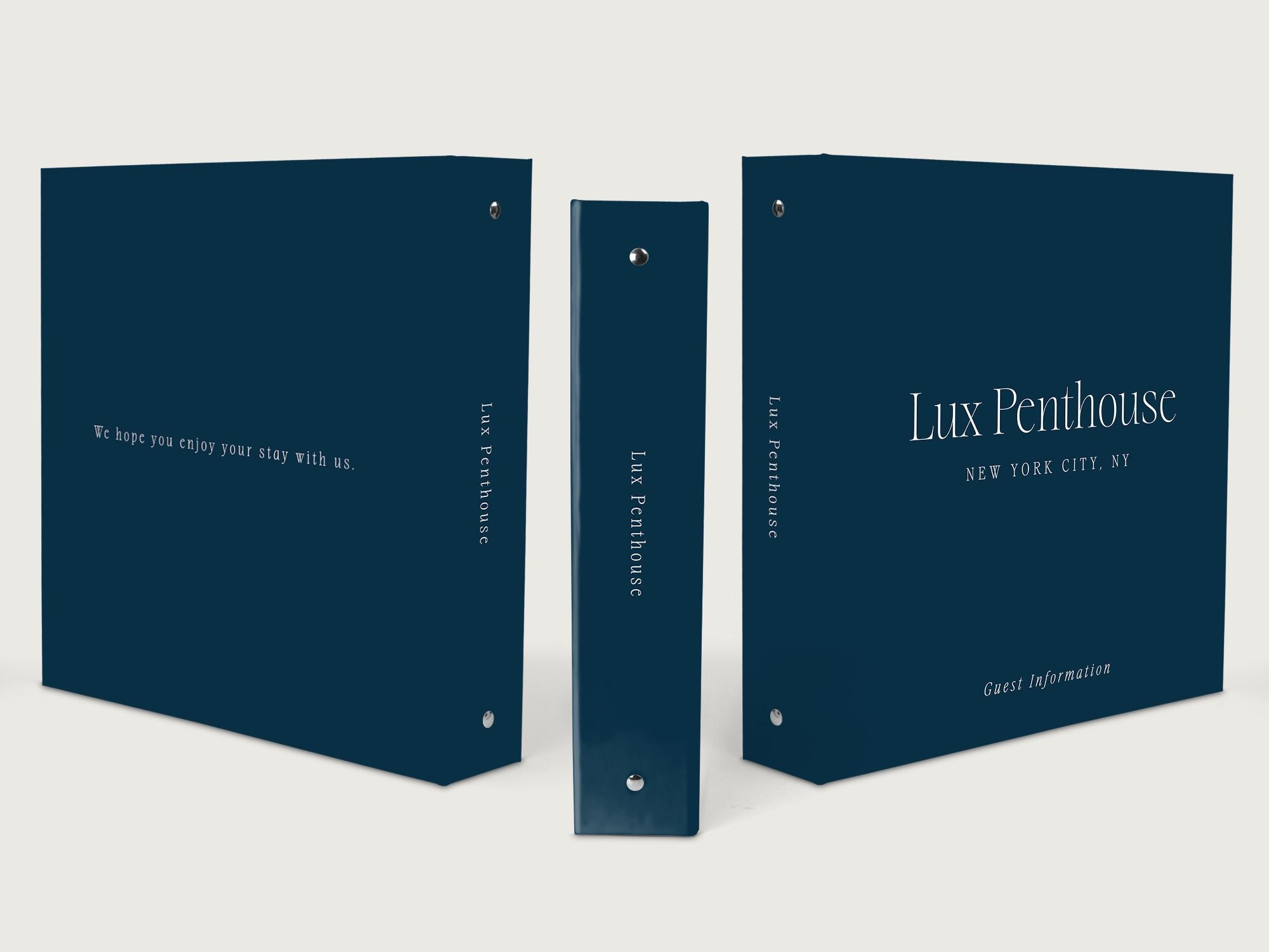 User Guide Binder Navy Guest Information Binder, Personalized Airbnb Welcome Folder ...