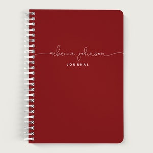 Personalized Notebook for Women, Red Journal No Lines, Custom Journal Cover, Lined or Unlined Spiral Soft Cover Spiral Book, Design #20